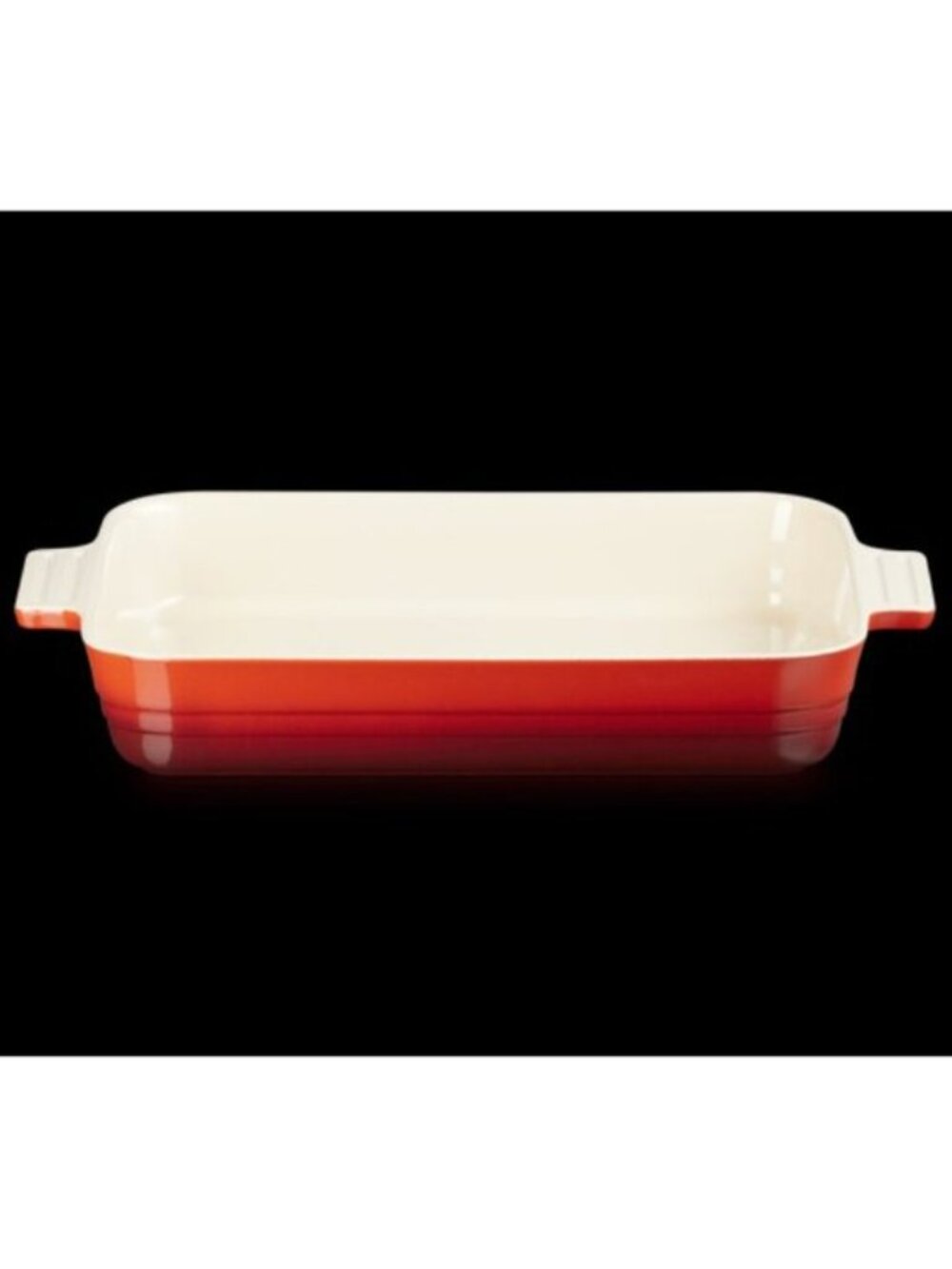 LE CREUSET Classic Stoneware Rectangular Baking Dish Cerise Red 7"x10" 25cm NWT - Picture 3 of 7